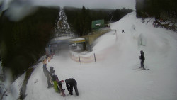 Modrá sjezdovka - dojezd k lanové dráze