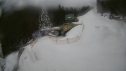 Modrá sjezdovka - dojezd k lanové dráze