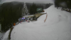 Modrá sjezdovka - dojezd k lanové dráze