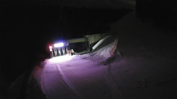 Modrá sjezdovka - dojezd k lanové dráze