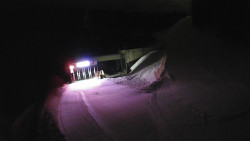 Modrá sjezdovka - dojezd k lanové dráze