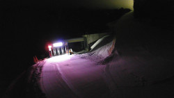 Modrá sjezdovka - dojezd k lanové dráze