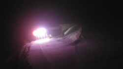 Modrá sjezdovka - dojezd k lanové dráze