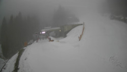 Modrá sjezdovka - dojezd k lanové dráze