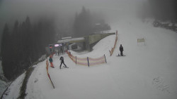 Modrá sjezdovka - dojezd k lanové dráze