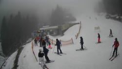 Modrá sjezdovka - dojezd k lanové dráze