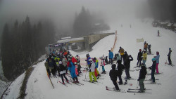 Modrá sjezdovka - dojezd k lanové dráze