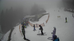 Modrá sjezdovka - dojezd k lanové dráze