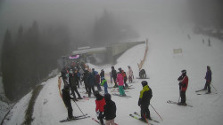 Modrá sjezdovka - dojezd k lanové dráze