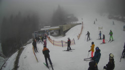 Modrá sjezdovka - dojezd k lanové dráze