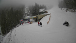 Modrá sjezdovka - dojezd k lanové dráze