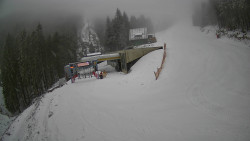 Modrá sjezdovka - dojezd k lanové dráze