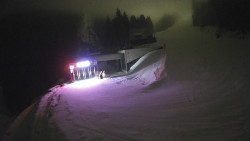 Modrá sjezdovka - dojezd k lanové dráze