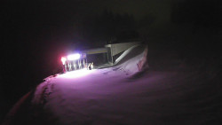 Modrá sjezdovka - dojezd k lanové dráze