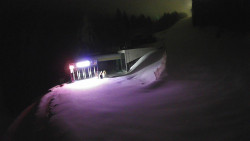 Modrá sjezdovka - dojezd k lanové dráze