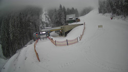 Modrá sjezdovka - dojezd k lanové dráze