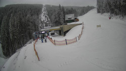 Modrá sjezdovka - dojezd k lanové dráze