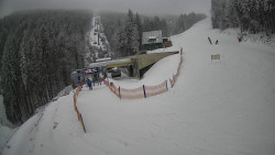 Modrá sjezdovka - dojezd k lanové dráze