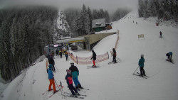 Modrá sjezdovka - dojezd k lanové dráze