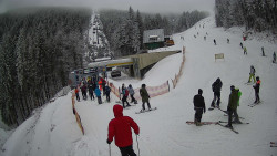 Modrá sjezdovka - dojezd k lanové dráze