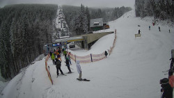 Modrá sjezdovka - dojezd k lanové dráze