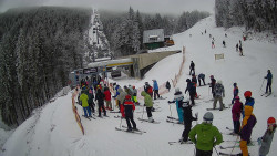 Modrá sjezdovka - dojezd k lanové dráze