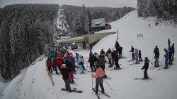 Modrá sjezdovka - dojezd k lanové dráze