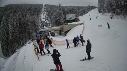 Modrá sjezdovka - dojezd k lanové dráze