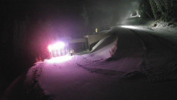 Modrá sjezdovka - dojezd k lanové dráze