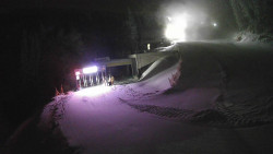 Modrá sjezdovka - dojezd k lanové dráze