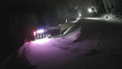 Modrá sjezdovka - dojezd k lanové dráze