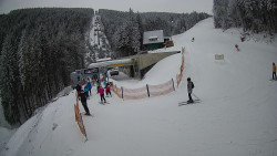 Modrá sjezdovka - dojezd k lanové dráze