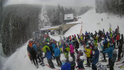 Modrá sjezdovka - dojezd k lanové dráze