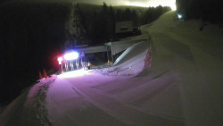 Modrá sjezdovka - dojezd k lanové dráze