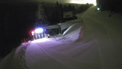 Modrá sjezdovka - dojezd k lanové dráze