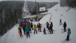 Modrá sjezdovka - dojezd k lanové dráze