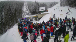 Modrá sjezdovka - dojezd k lanové dráze