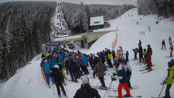 Modrá sjezdovka - dojezd k lanové dráze