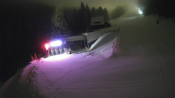 Modrá sjezdovka - dojezd k lanové dráze