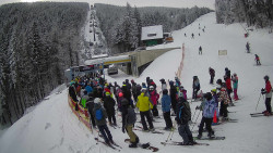 Modrá sjezdovka - dojezd k lanové dráze