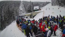 Modrá sjezdovka - dojezd k lanové dráze