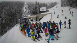 Modrá sjezdovka - dojezd k lanové dráze