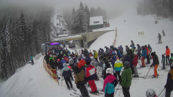 Modrá sjezdovka - dojezd k lanové dráze