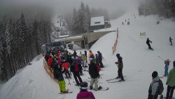 Modrá sjezdovka - dojezd k lanové dráze