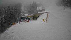 Modrá sjezdovka - dojezd k lanové dráze