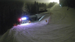 Modrá sjezdovka - dojezd k lanové dráze