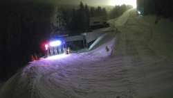 Modrá sjezdovka - dojezd k lanové dráze