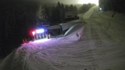 Modrá sjezdovka - dojezd k lanové dráze