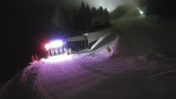 Modrá sjezdovka - dojezd k lanové dráze