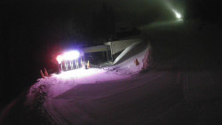 Modrá sjezdovka - dojezd k lanové dráze